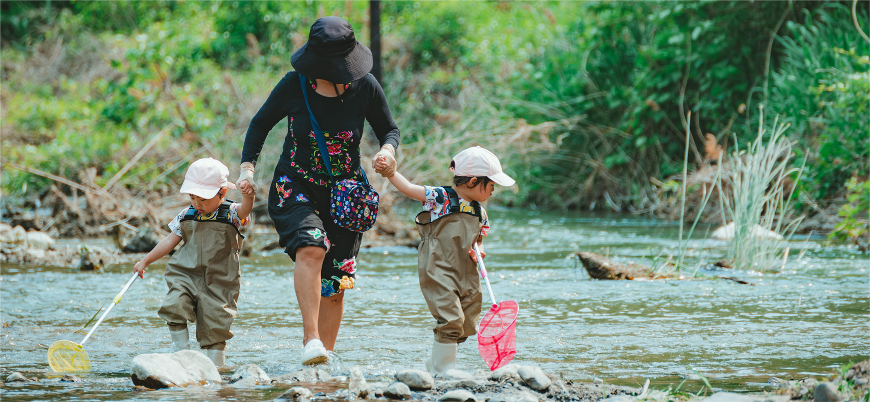 mother-and-children-crossing-creek-edited